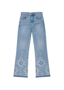 Broderie Anglaise Denim Betzy Cropped