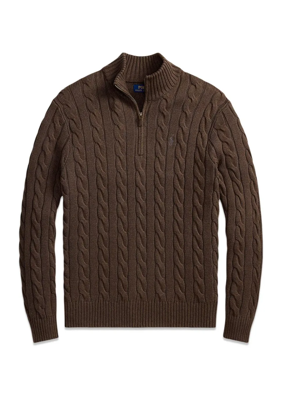 Cable Knit Cotton Quater Zip Sweater