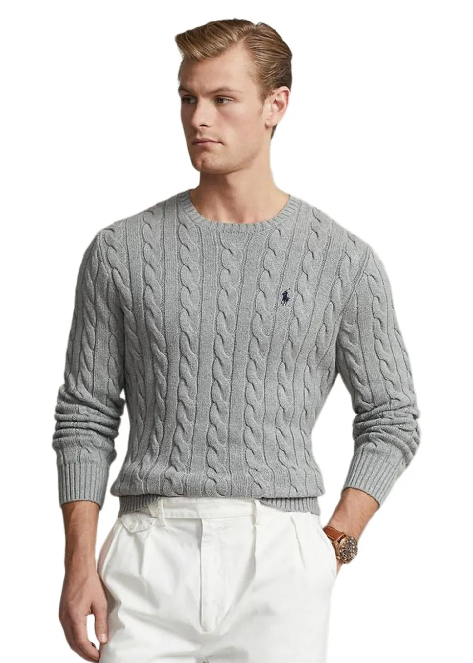 Cable Knit Cotton Sweat