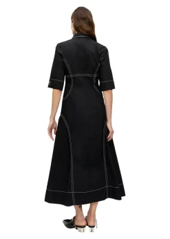 Cotton Poplin Long Shirt Dress