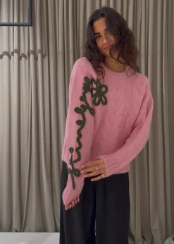 CREWNECK MOTIF SWEATER