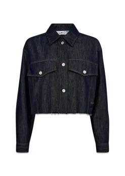 Denim Cargo Crop Shirt