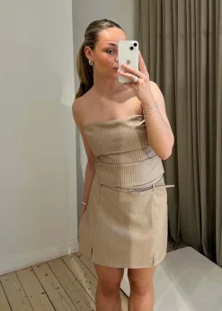 Donte Melange Pinstripe Skirt