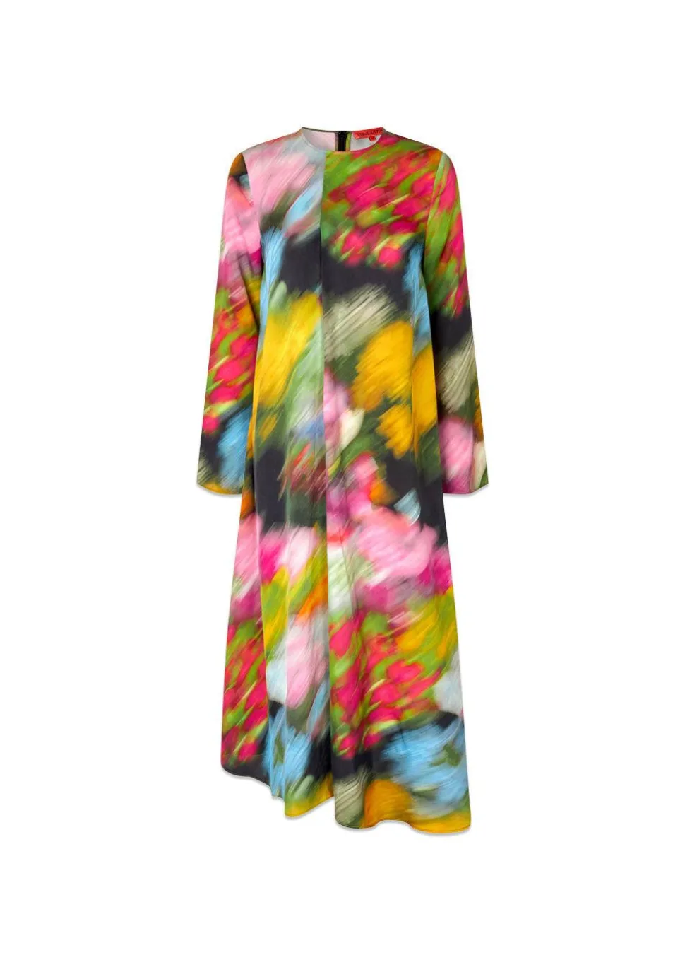 DRAPED ASYMMETRIC MIDI DRESS