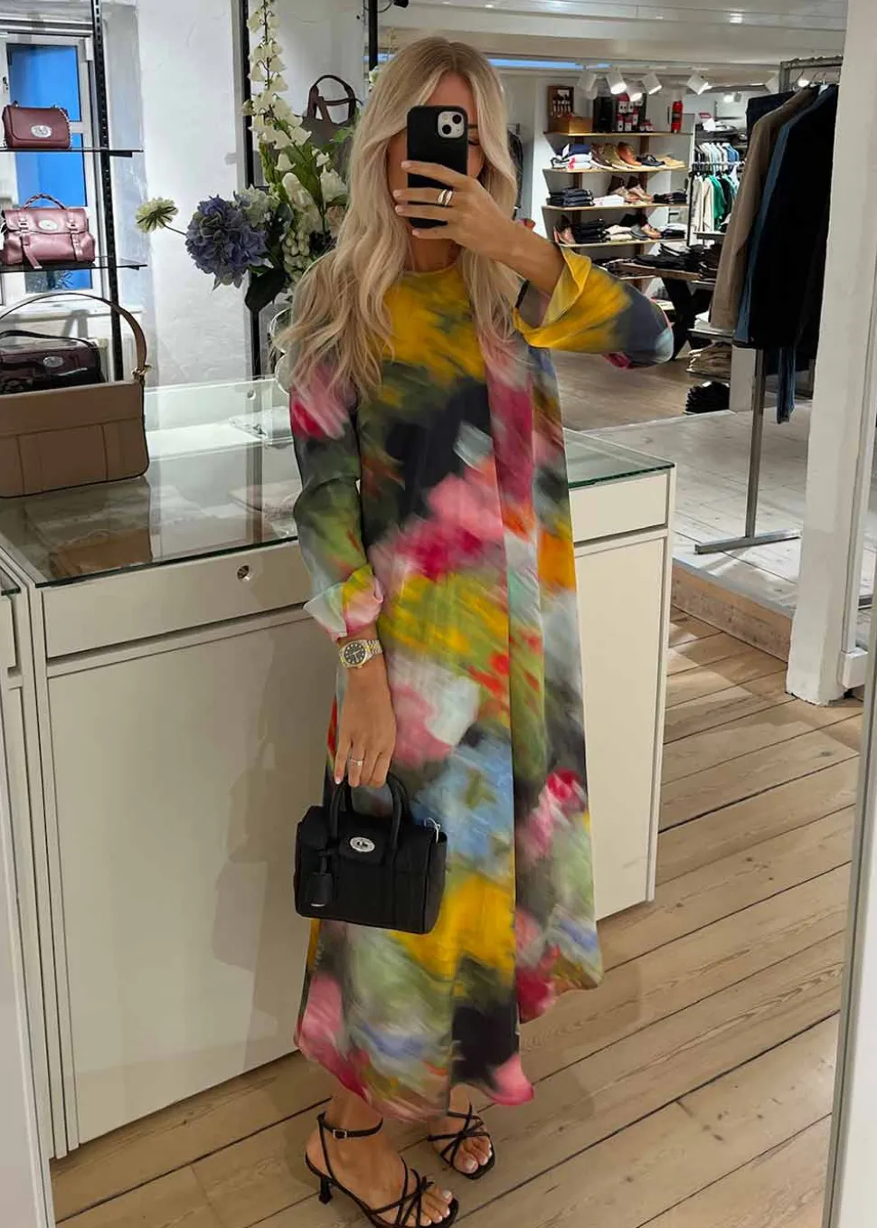 DRAPED ASYMMETRIC MIDI DRESS