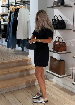 Feminine Buckle Ballerina Metallic