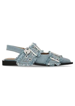 Feminine Buckle Ballerina Charms Denim