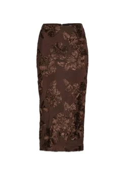 FLOWER MESH PENCIL SKIRT