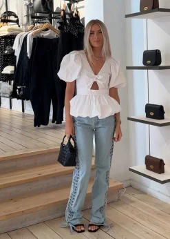 Laced Straight Leg Jeans