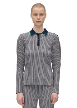 Long sleeve knit polo