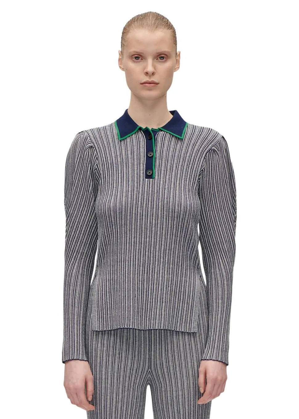 Long sleeve knit polo