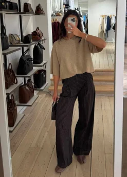 PINSTRIPE WIDE LEG PANTS