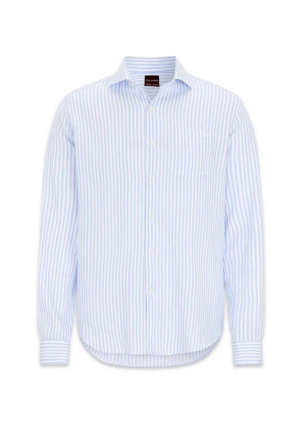 Reg Fit Wide Spread Linen Venetian Stripe Shirt