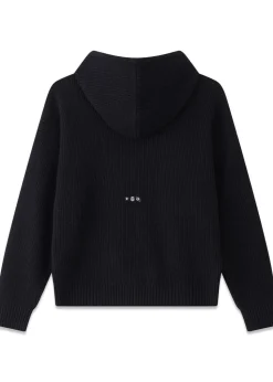 Rib Wool Knit Hoodie