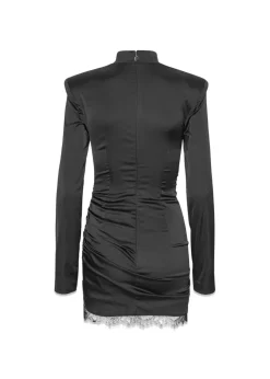 SATIN RUCHED MINI DRESS