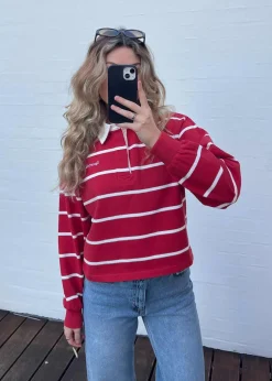 Serif Logo Cropped Rugby Polo