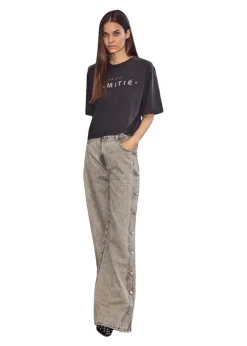 Side Panel Button Jeans