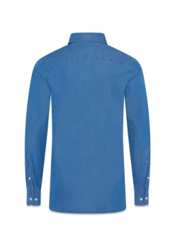 Slim Fit Cut Away Denim Shirt