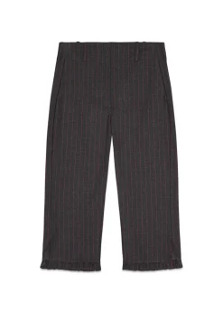 Stretch Stripe Tailoring Capri Pants