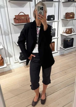 Stretch Stripe Tailoring Capri Pants