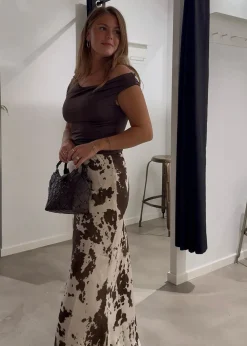 Viso Cow Print Skirt