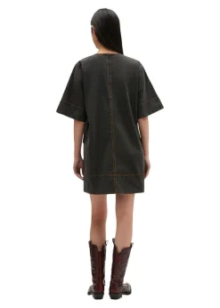 Washed Stretch Cotton Boxy Kimono Mini Dress