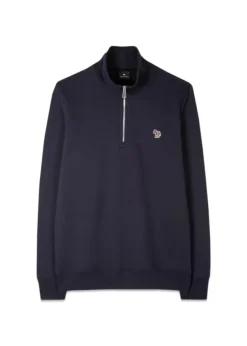 Zebra Logo Zip-Neck Sweatshirt